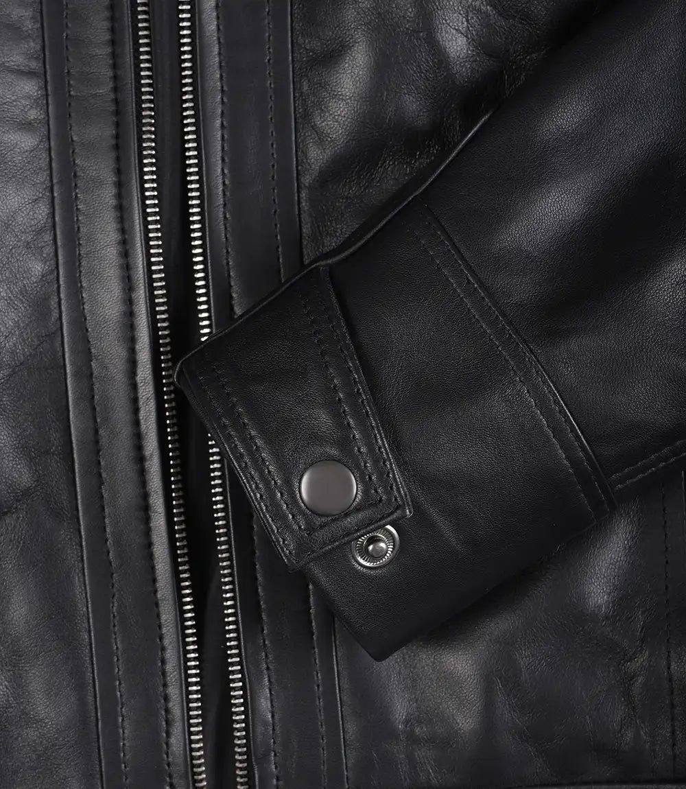 Womens Black Real Leather Motorcycle Jacket
