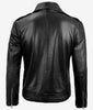 Black Asymmetrical Belted Moto Leather Jacket