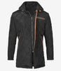 Mens Black Quilted Coat With Brown Detailing