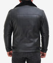 Black Leather B3 Bomber Jacket Mens