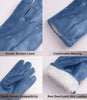 Mens Real Leather Blue Gloves