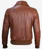 Brown Leather Bomber Jacket Mens