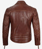 Frisco Quilted Sleeves Asymmetrical Rustic Oxblood Brando Motorcycle Leather Jacket