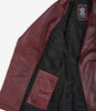 Womens Leather Burgundy Biker Jacket