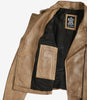 Leather Asymmetrical Camel Biker Jacket Womens