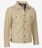 Mens Camel Suede Trucker Jacket
