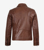 Mens Classic Shirt Collar Cognac Leather Jacket