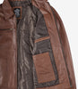 Mens Classic Shirt Collar Cognac Leather Jacket