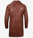Mens Real Leather Cognac Brown Car Coat