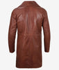 Mens Real Leather Cognac Brown Car Coat