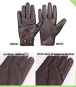 Mens Brown Leather Driving Gloves