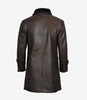 Mens Shearling Lined 3 4 Length Dark Brown Leather Coat