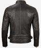 Mens Rub Off Brown Cafe Racer Leather Jacket
