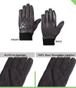 Mens Dark Brown Quilted Leather Gloves