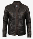 Mens Real Leather Ruboff Brown Leather Jacket