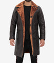Mens Leather Brown Shearling Coat