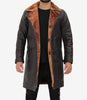 Mens Leather Brown Shearling Coat