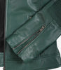 Womens Real Leather Green Biker Jacket
