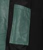 Womens Real Leather Green Car Coat