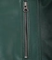 Womens Real Leather Green Biker Jacket