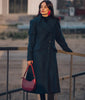 Green Long Wool Coat for Women