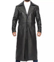 Jackson Mens Black Trench Full Length Leather Coat