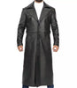 Jackson Mens Black Trench Full Length Leather Coat