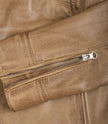 Womens Real Leather Camel Brown Moto Jacket