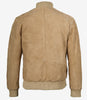 Men's Camel Suede Bomber Jacket