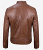 Mens Brown Leather Motorcycle Jacket