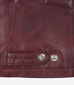Womens Maroon Slim Fit Leather Jacket