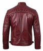 Massachusetts Maroon Leather Jacket For Men