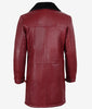 Mens Maroon Shearling Leather Winter Coat