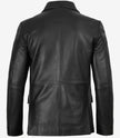 Glendale Mens Black Leather Blazer