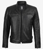 Mens Black Cafe Racer Leather Jacket