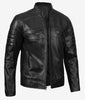 Austin Mens Lambskin Black Cafe Racer Leather Jacket