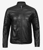 Austin Mens Lambskin Black Cafe Racer Leather Jacket