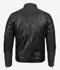 Austin Mens Lambskin Black Cafe Racer Leather Jacket