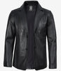 Mens Black Leather Blazer Jacket