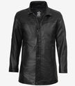 Bristol Black Mens Leather Car Coat