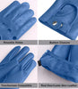 Mens Real Leather Blue Driving Gloves