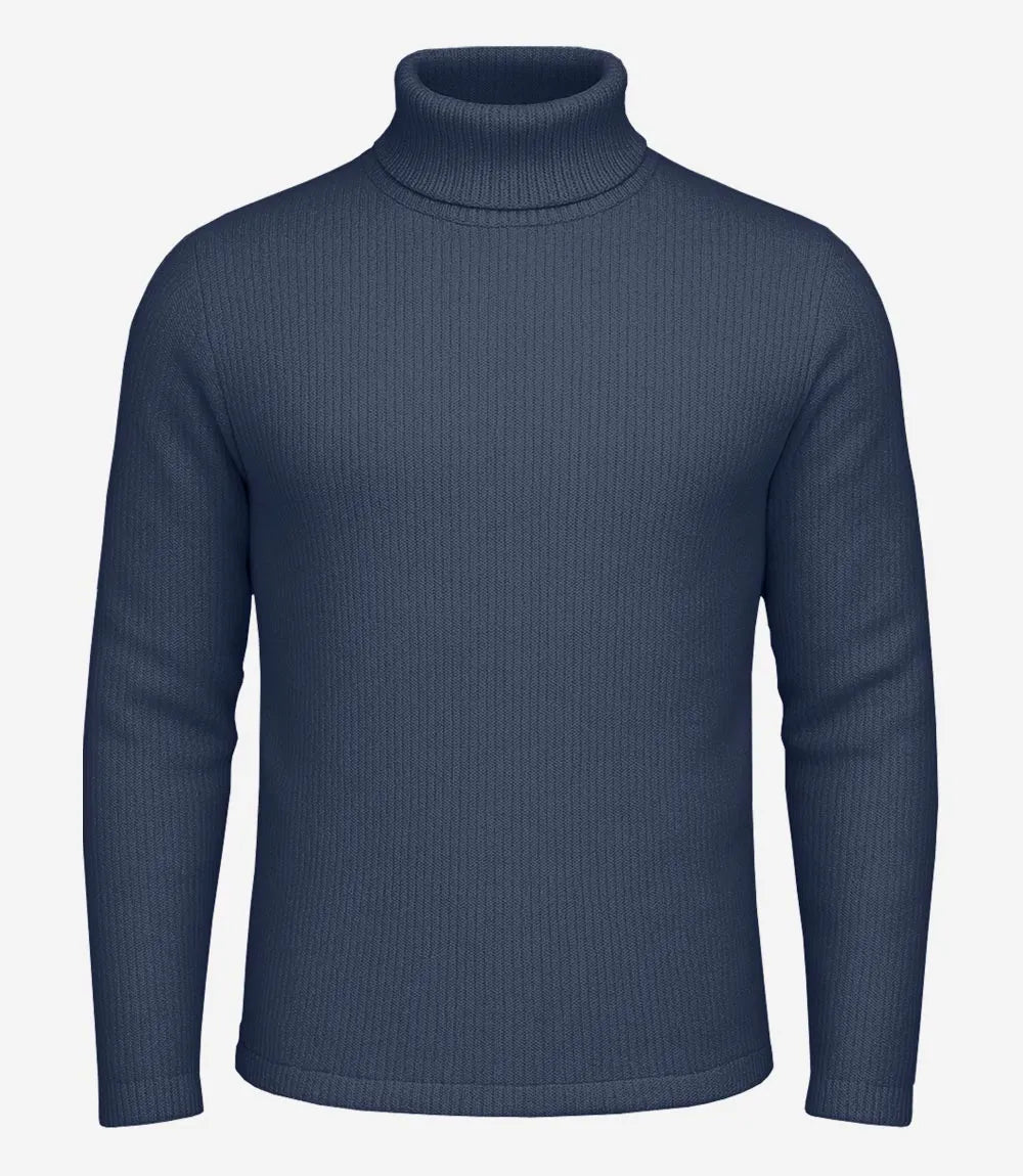 Mens Blue Turtleneck Sweater