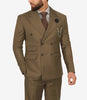 Mens Wide Peak Lapel Double Breasted Brown Suit
