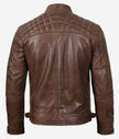 Mens Chocolate Brown Motorcycle Leather Jacket