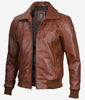 Brown Leather Bomber Jacket Mens