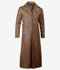 Jackson Mens Brown Trench Full Length Leather Coat