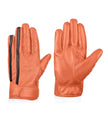 Mens Cognac Perforated Leather Gloves