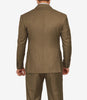 Mens Wide Peak Lapel Double Breasted Brown Suit