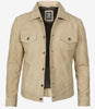 Mens Camel Suede Trucker Jacket