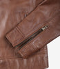 Mens Classic Shirt Collar Cognac Leather Jacket